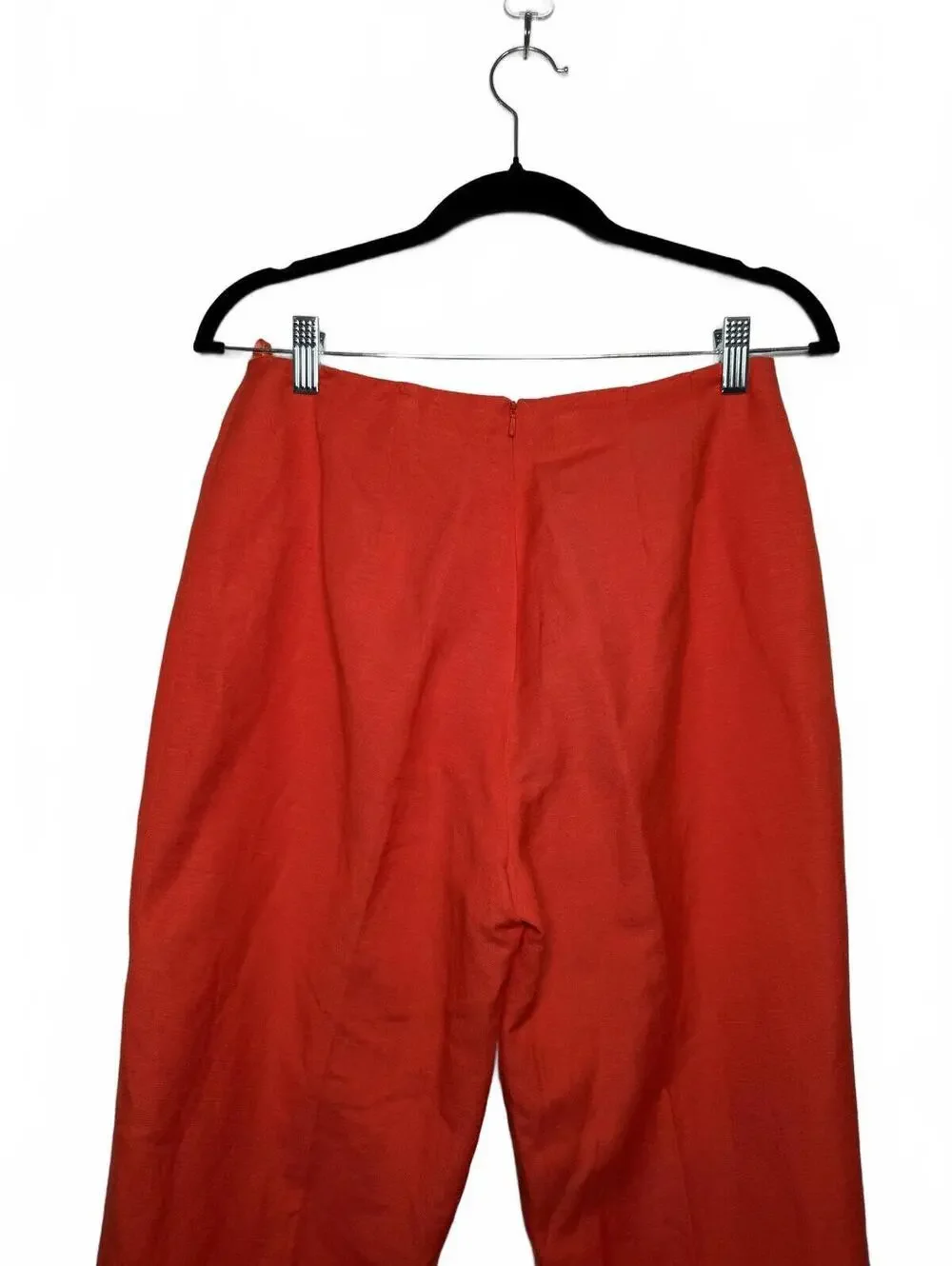Vintage 90s Cropped‎ Orange Linen Blend Pants Size 8/ medium